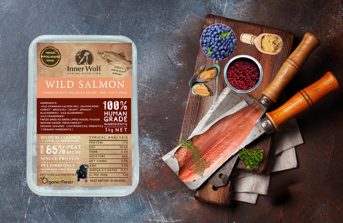 Inner Wolf Wild Salmon 1kg raw dog food